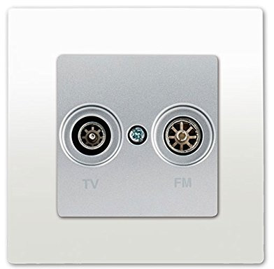 SIEMENS - Prise TV/FM Silver Delta Viva + Plaque Blanc
