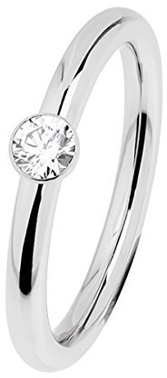 Ernstes Design Evia Ring, Vorsteckring, Beisteckring, Edelstahl ca. 2 mm mit Zirkonia R465.WH (54 (17.2))