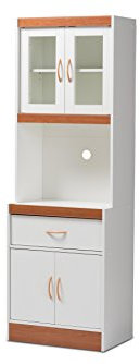 Baxton Studio 147-424-8317-AMZ Laurel Kitchen Cabinet, White/Cherry Brown
