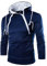 Sport Herren Sweatshirt Hoodie,Kanpola Männer Fitness Training Crewneck Shirt Slim Modern Langarmshirt Warm Basic Pullover (EU-52/CN-2XL, Marine)