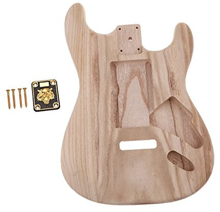 Backbayia Korpus für Gitarre zum Basteln aus Ahorn mit Halsplatte, Ersatzteil für St Gitarre