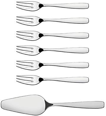 Tramontina ESSENTIALS Kuchen Set, Kuchengabeln und Tortenheber, Edelstahl, 7-teiliges Set