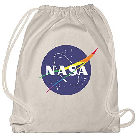 Shirtgeil LGBT NASA Logo in Regenbogen Farben Turnbeutel & Gym Bag One Size Natur