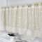 choicehot Kurzgardinen mit Weiße Blüten Baumwolle Leinen - Bistrogardine Küchenvorhänge Beige Vintage Scheibengardinen Landhausstil für Badezimmer, Küche, Dachfenster 60x145cm
