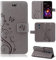 betterfon | LG X Power 3 Hülle Flower Case Handytasche Schutzhülle Blumen Klapptasche Handyhülle Handy Schale für LG X Power 3 Grau