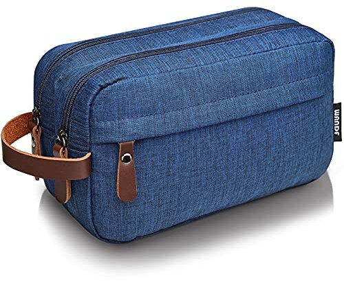 WANDF Kulturbeutel Waschtasche für Herren Damen Kulturtasche Kosmetiktasche für Männer Frauen Nylon Leichte (B - Blau)