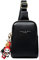 Aeeque Sling Bag Brusttasche, Crossbody Umhängetasche Damen Leder,Schultertasche Schulterrucksack Geldbörse Unisex für Outdoorsport/Reisen/Einkaufen mit 1x Schlüsselanhänger Panda - Schwarz