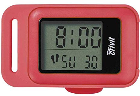 Crivit Schrittzähler mit 3-D Sensor, LC-Display & Befestigungsclip Rot