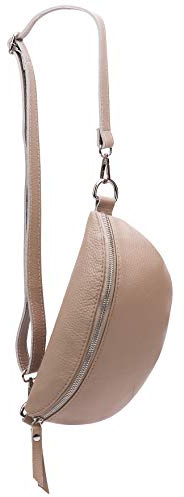 SH Leder ® echt Leder Hüfttasche Damen Herren Unisex Gürteltasche für Festival Reise Bauchtasche mittelgroße Crossbody Bag Frauen Ledertasche 27x15cm Karla G359