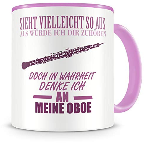 Samunshi® Oboe Tasse mit Spruch Geschenk für Musiker Tasse Oboe Becher Kaffeebecher Lustige Tassen zum Geburtstag Teetasse rosa 300ml