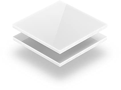 Acrylglasplatte Weiß 10 mm - Rechteck in Abmessungen von 10x10 cm bis 102x230 cm. UV-beständig, hochwertiges PMMA, Schutzfolie an beiden Seiten, ohne scharfe Kanten.