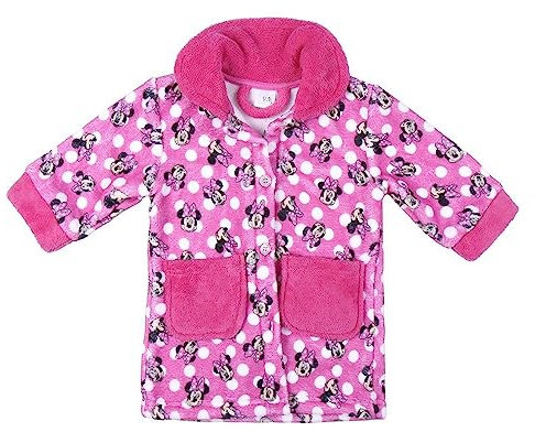 Disney Minnie Mouse Children Fleece Baby Bathrobe Girls-Official Licence Vestaglia, Rosa, 18 Mesi Unisex Kids