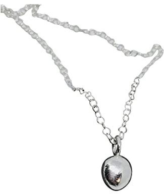 Gemsonclick 925 Sterling Silber Leichter Kieselstein Anhänger Halskette Schmuck Geometrische Silberfarbene Geschenke Für Die Liebe Für Frauen, Mädchen und Damen