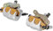 Aramox 2pcs Brake Caliper Left Right Aluminum Alloy Brake Caliper Fit for Bayou 300 400 KLF300 KLF 300 400 / Brute Force 650 750