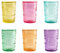 H&H Paloma Set 6 Bicchieri in Vetro Assortiti, 32cl, Altezza 11cm, Diametro 8cm, Colorati