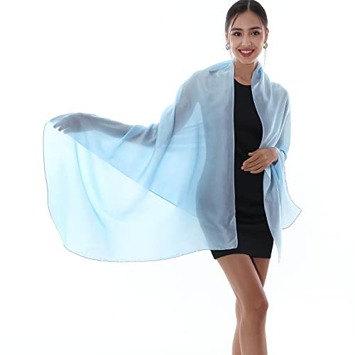 RIIQIICHY Stola Damen Festlich für Abendkleid Hochzeit Blau Schal Tücher Schultertuch Sommer