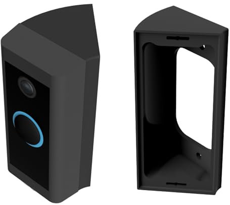 Mars Outpost Angle Mounting Bracket Wedge 45 Degrees for Video Doorbell Wired Stackable Slim Strong 45° Corner Tilt Adapter Left/Right Mount Cable Hardwired Wifi Camera Chime Holder Kit Made in UK