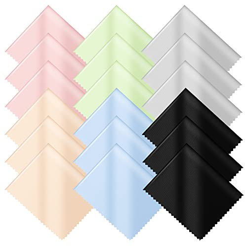 Vonper Mikrofaser-Reinigungstücher (15,2 x 17,8 cm), mehrfarbig, für Brillen, Kameraobjektiv, Handys, Laptops, LCD-TV-Bildschirme und mehr, 18 Stück