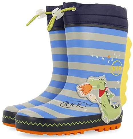 Botas de agua multicolor con estampado de dragón para niña y niño hirm