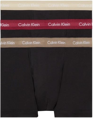 Calvin Klein Men Boxer Short Trunks Stretch Cotton Pack of 3, Black (B- Rumba/Caribou/Black Wbs), XL