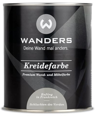Wanders Shabby Chic Kreidefarbe 750 ml - Schluchten des Verdon/Helles Grau - Küchenmöbellack und Möbelfarbe ohne Schleifen. Chalk Paint, für Holz & mehr. Hohe Deckkraft, schnell trocknend
