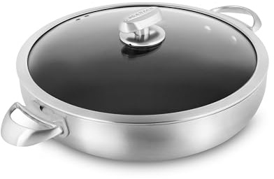 Scanpan CX+ 31,8 cm Schmorpfanne – 5,5 l – Stratanium Plus Antihaft-Kochpfanne – 5-lagiger Edelstahl