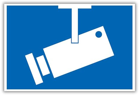 Schild Videoüberwachung 20cm x 30cm hergestellt aus robustem PVC - selbstklebend - stoß und kratzfest Hinweisschild Videoüberwachung mit UV-Schutz - Made in Germany
