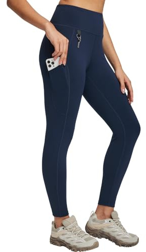 baleaf Walking Hiking Leggings for Women with 3 Pockets Gym Outdoor Trousers High Waisted Quick Dry