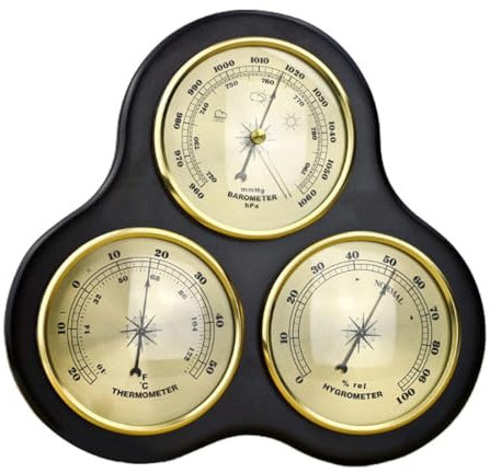 AGrAdi Heimwetterstation, wandmontiertes Barometer, Thermometer, Hygrometer, Barometer, Wetterstation, Innen- und Außenbarometer