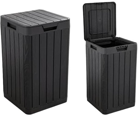 Briconess.com Gartenmülleimer aus Kunstharz, 80 l, mit Beutelhalter und Schnappverschluss von Rio Garden TOOMAX