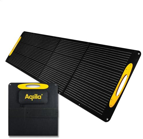 Aqiila 200W Solarpanel faltbar für tragbare Stromerzeuger,IP65 wasserdicht, tragbares Solarmodul mit MPPT-Technologie, ETFE, monokristallin, faltbares Solarpanel für Camping, Wohnmobil, Angeln etc.