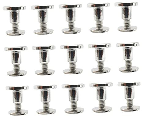 STOBOK 15 Pezzi Viti in pelle a testa piatta borchie metalliche rivetti in pelle viti rivettate viti per cuoio piedi della borsa Gotico suite Testa della cintura vite rivetto ferro