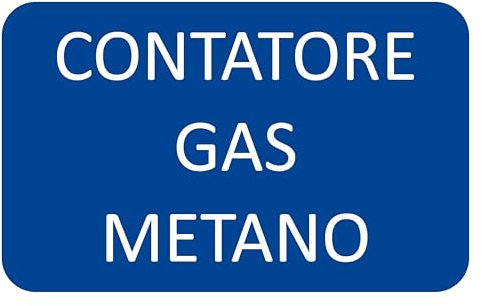 GLOBAL CARTELLO SEGNALETICO - CONTATORE GAS METANO - Adesivo Extra Resistente, Pannello in Forex, Pannello In Alluminio (10x15 CM, Adesivo)