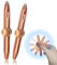Shiawase Fidget Pen 2 Stück, Metall Fidget Spinning Pen mit LED-Licht, Kugelschreiber Spinner Stift für Druckentlastung - Rosegold