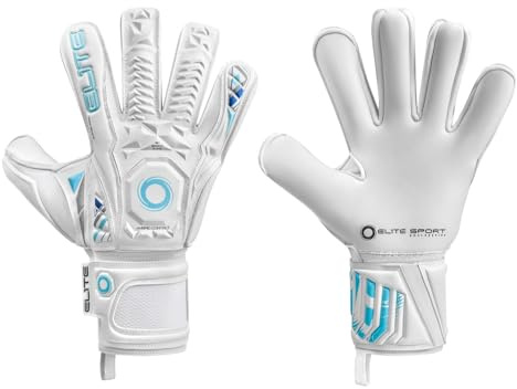 Elite - Torwarthandschuhe Supreme FN 10 Weiß, 3D-Design, 5mm Latex, Verstärkter Rückenschaum