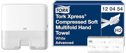 Tork Xpress Mini Spender für Multifold-Handtücher Weiß H2, Einzeltuchentnahme, Elevation Design, 552105
