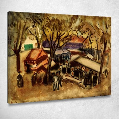 Die Messe in Riva al Mare Frances Hodgkins, fhd38 Bild gedruckt auf Leinwand, 75 x 60 cm