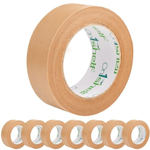 Biologisch abbaubares Kraftkarton-Verpackungsband, 36 mm x 50 m, stark und nachhaltig, ideal zum Versiegeln von Paketen und Kartons (8)