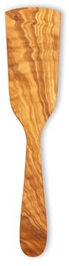 Justa la Fusta | Palas De Madera De Olivo | Fabricadas A Mano En España | Pala Ancha de Chef Resistente Y Natural | Útil para Servir Y para Cualquier Sartén | Propiedades Anti-Bacterianas, Sin Barniz