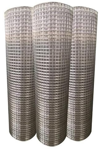 19 Gauge Galvanised Welded Chicken Wire Mesh Roll in Various Sizes (1 x 1, L: 30m x H: 1.2m)