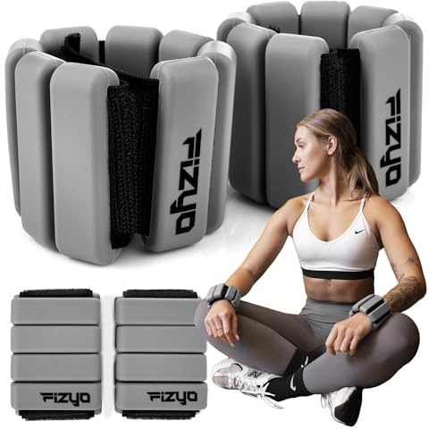 Fizyo Juego Ajustable de Pesas de Silicona para Tobillos y Muñecas, 2 Piezas - Ideal para Fitness, Running, Yoga, Pilates, Piscina y Rehabilitación para Mujeres, Hombres y Niños