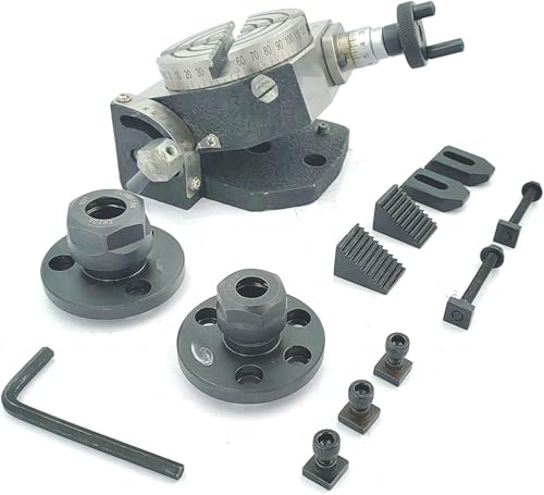 Buyohlic Rotary Table Milling Machine Tools (3/80mm Tilting, ER16 & 20 Collet & M6 Clamp Kit)