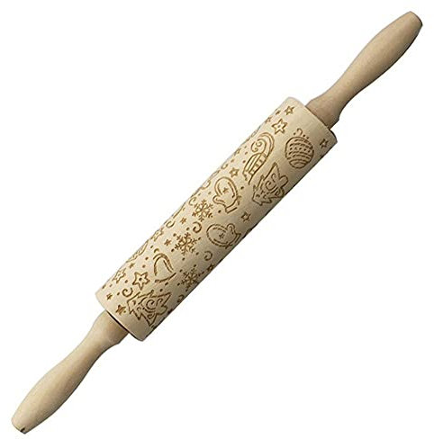 Rullo per goffratura,spatola per decorazioni, Attrezzo da cucina for mattarello natalizio in legno