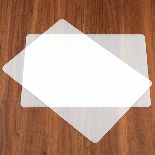 2PCS Silicone Mats Non-Slip Heat Resistant Plastic Placemats Wipeable Matte Clear Countertop Protector Liner for Kitchen Baking Pastry, Table, Coffee, Crafts(30x21cm, Translucent)