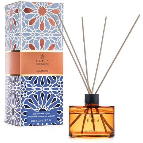 PRIJA Ambra-Duftstäbchen - Aromatische Duftstäbchen, 200 ml