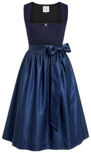 DIRNDLSTERN Dirndl Donna Blu Senza - Allacciatura Midi Vestito Donna Oktoberfest 2025 gr 46