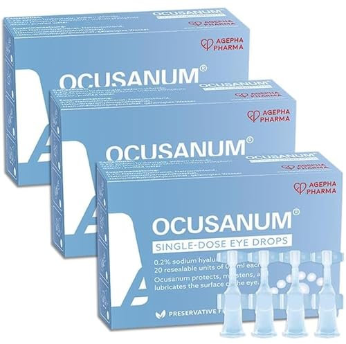 Ocusan Eye Drops Lubricating Eye Drops for Contact Lenses | Preservative Free, Artificial Tears for Red, Itching, Irritated & Tired Eyes, Moisturizing Relief for Dry Eyes, 10ml | SterlingSquare