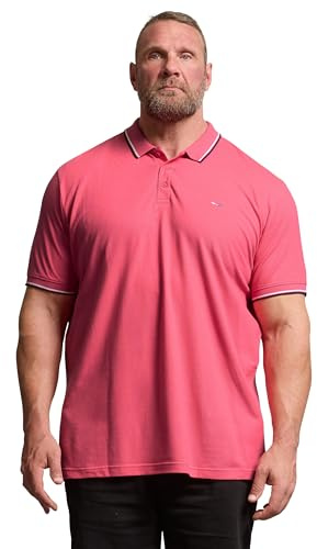 BadRhino Big & Tall Pink Tipped Polo Shirt - Men's - Plus Size Curve