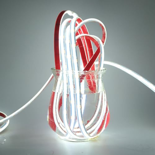 KISUFU 12V COB LED Streifen, Wasserdicht IP68 Selbstklebend LED Strip Licht Band 320 LEDs/m 2PIN 8mm Light Strip für TV, DIY Beleuchtung Schlafzimmer.(Ohne Stromversorgung)