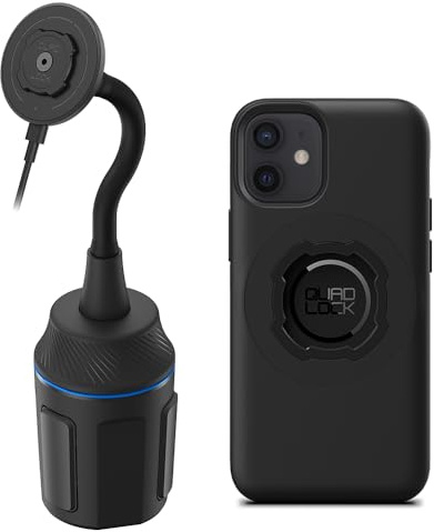 Quad Lock Cup Holder Mount Kit - iPhone 12 mini MAG with MAG Wireless Charging Head (V2)